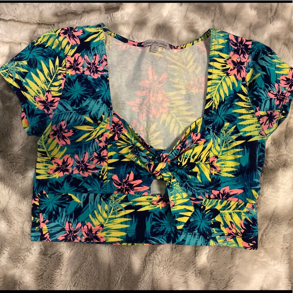 Charlotte Russe Island Vibe Tie Front Top
